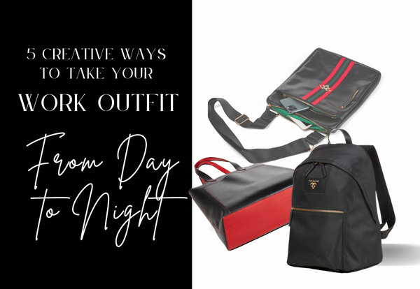 Black Laptop Tote with Gold Chains quilted day to night work style