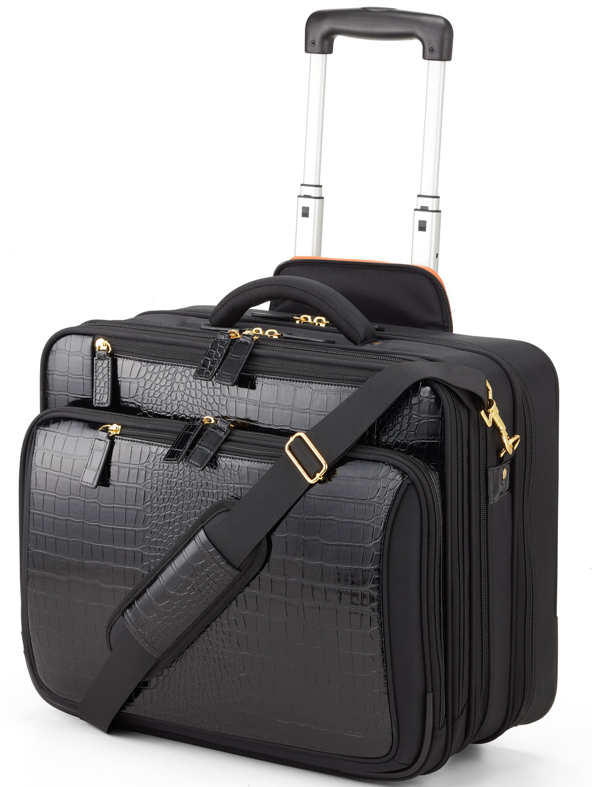 Croco All In One Rolling Overnighter - Francine Collections