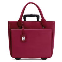 Florence - 17" Rolling Laptop Bag - Burgundy - Francine Collections