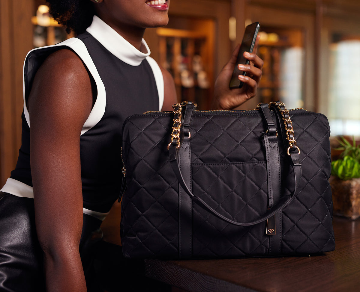 The No. 5 Classic 15” Laptop Tote - Francine Collections