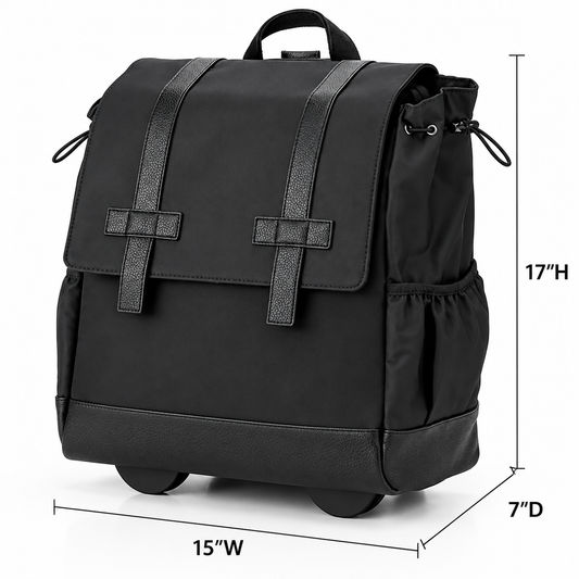 Wheels Up 16" Rolling Backpack | BLACK