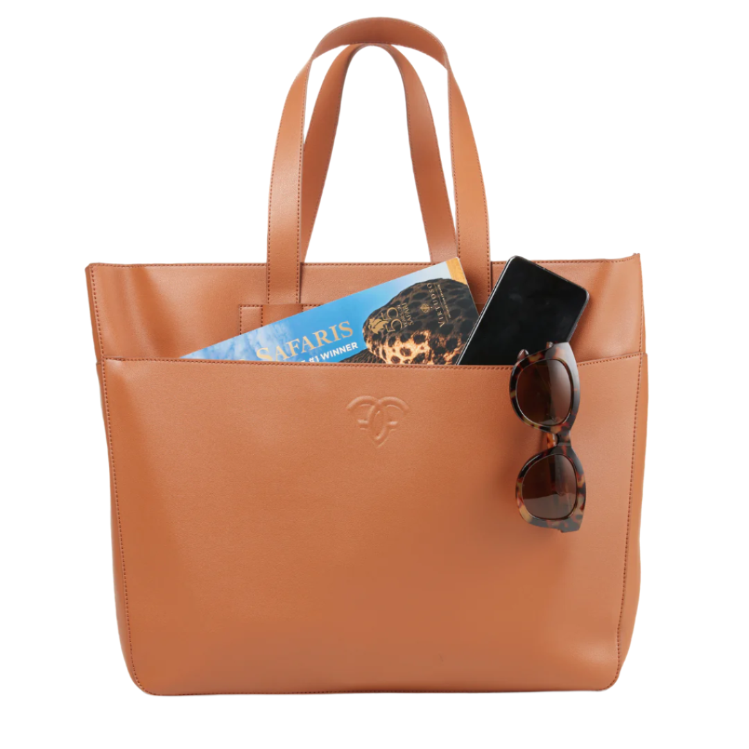 Indiana Vegan Leather Zipper Tote - Francine Collections