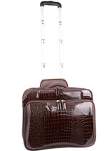 Croco Roller Brown | Laptop Bags for Women | Francine Collections