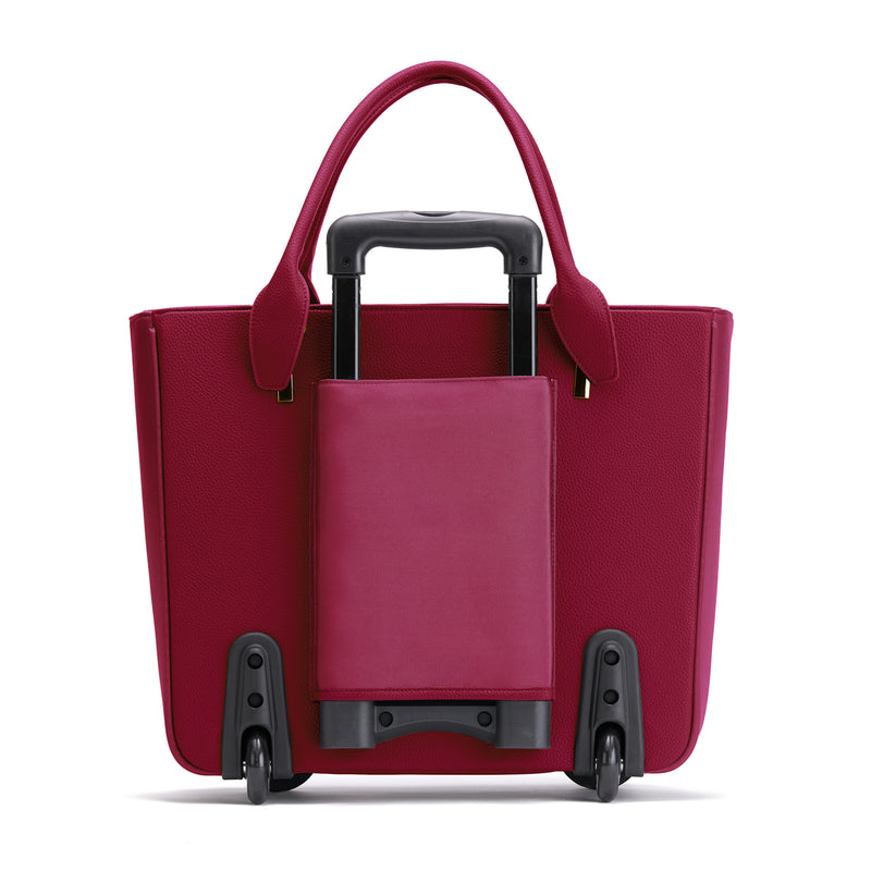 Women's Rolling Laptop Tote Bag | Top Handle | Fits Up to 17.3 inch inch Laptop Wheeled Briefcase for Business Travel (Burgundy), Adult Unisex, Size