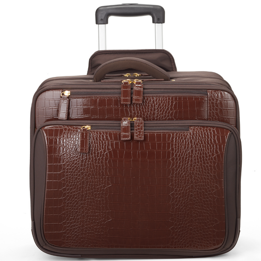 Croco All In One Rolling Overnighter - Francine Collections