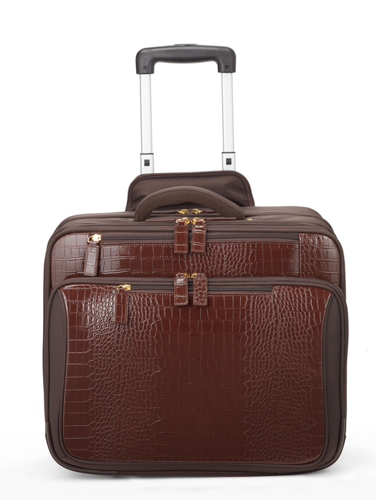 Croco All In One Rolling Overnighter - Francine Collections