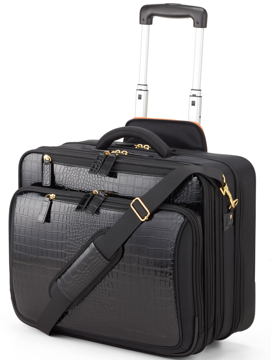 Croco All In One Rolling Overnighter - Francine Collections