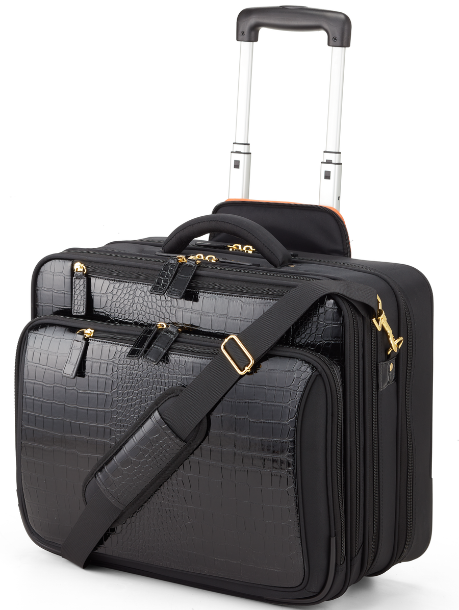 Croco All In One Rolling Overnighter - Francine Collections