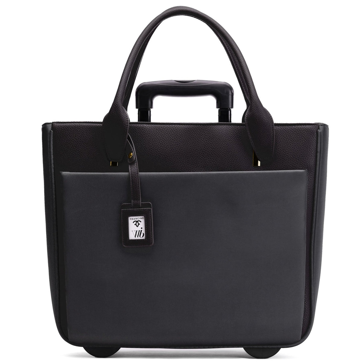 Florence - 17" Rolling Laptop Bag - Black - Francine Collections