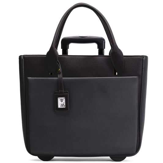 Florence - 17" Rolling Laptop Bag - Black - Francine Collections