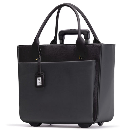 Florence - 17" Rolling Laptop Bag - Black - Francine Collections