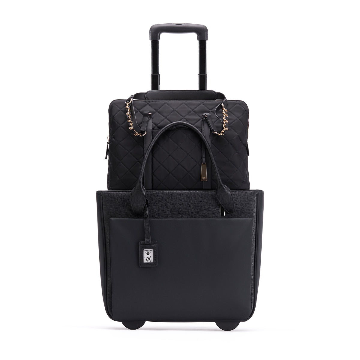 Florence - 17" Rolling Laptop Bag - Burgundy - Francine Collections