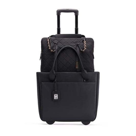 Florence - 17" Rolling Laptop Bag - Burgundy - Francine Collections