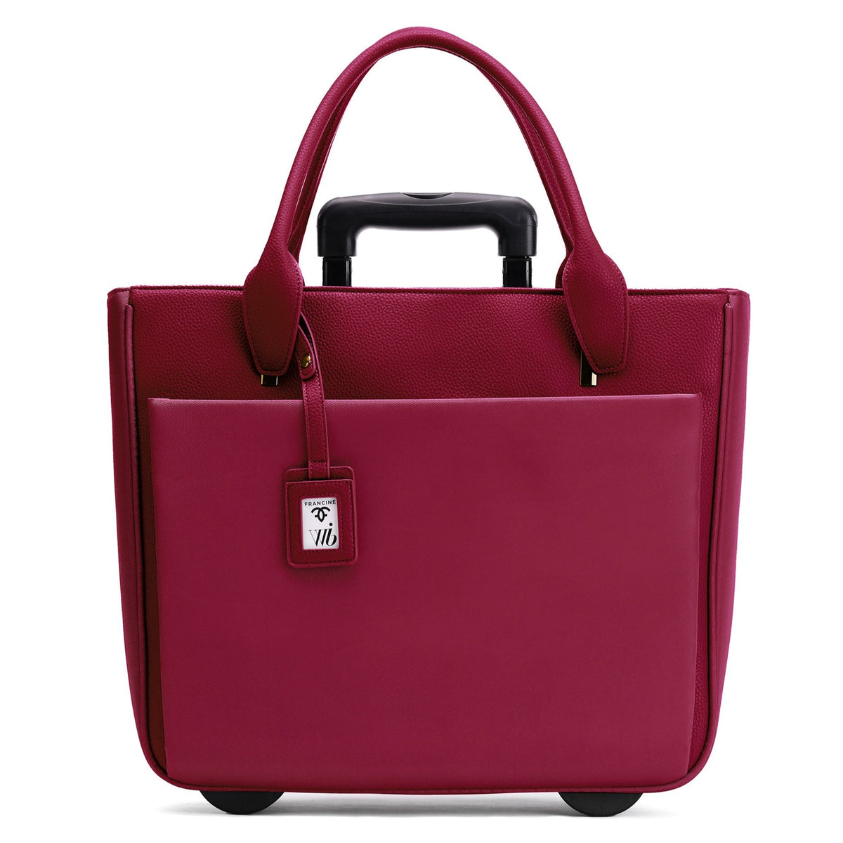 Florence - 17" Rolling Laptop Bag - Burgundy - Francine Collections
