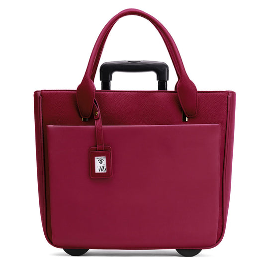 Florence - 17" Rolling Laptop Bag - Burgundy - Francine Collections