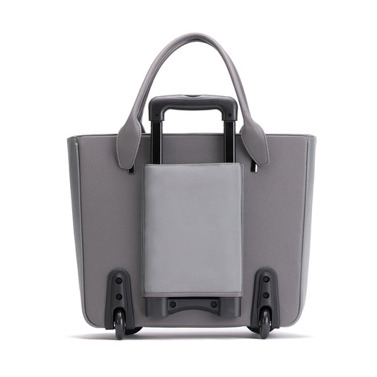 Florence - 17" Rolling Laptop Bag - Grey - Francine Collections