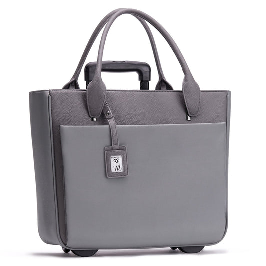 Florence - 17" Rolling Laptop Bag - Grey - Francine Collections