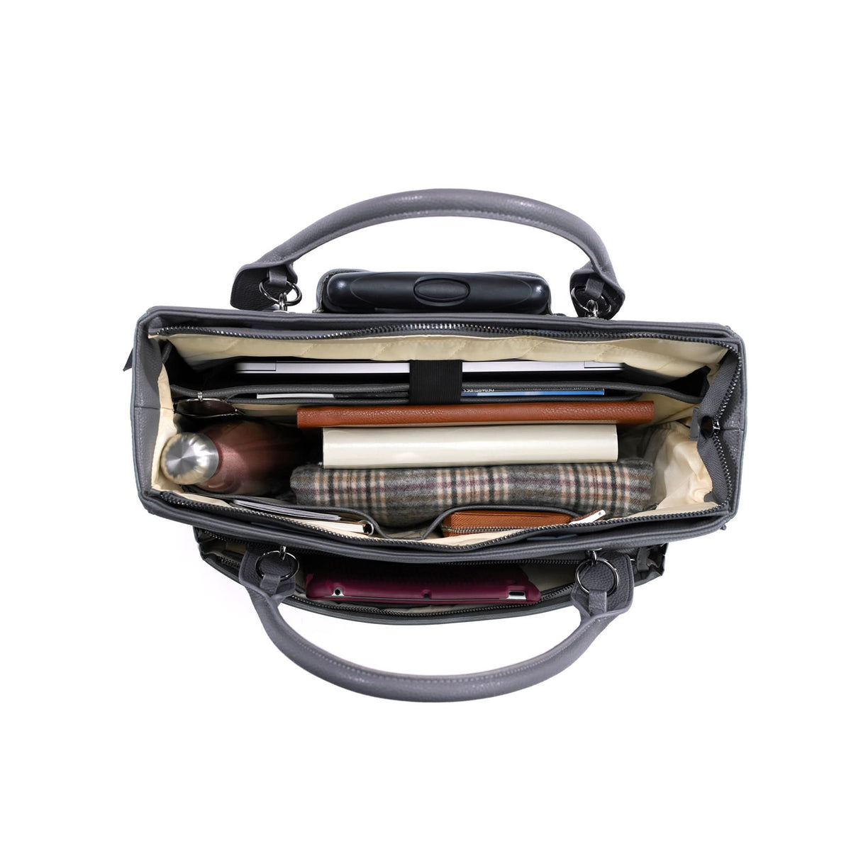 Florence - 17" Rolling Laptop Bag - Grey - Francine Collections