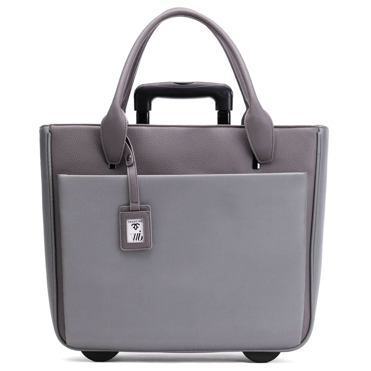 Florence - 17" Rolling Laptop Bag - Grey - Francine Collections