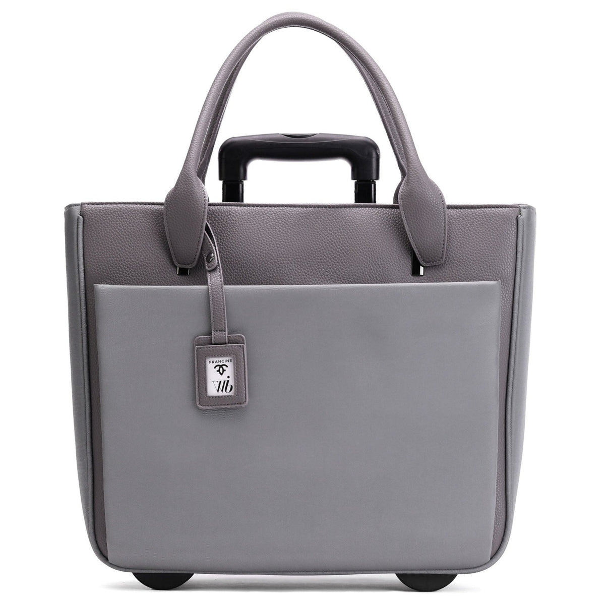 Florence - 17" Rolling Laptop Bag - Grey - Francine Collections