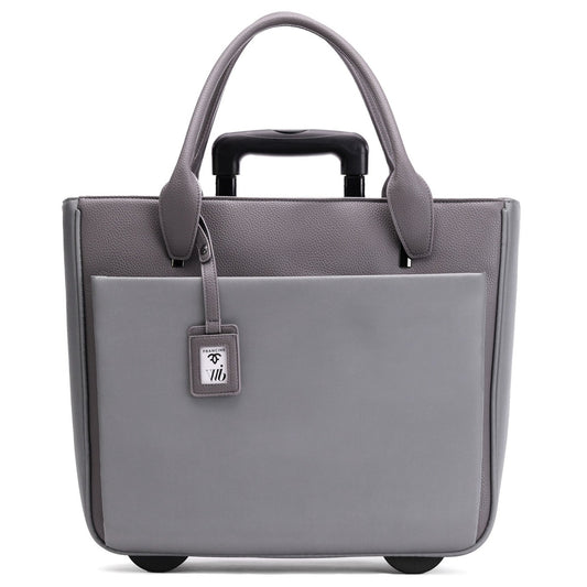 Florence - 17" Rolling Laptop Bag - Grey - Francine Collections