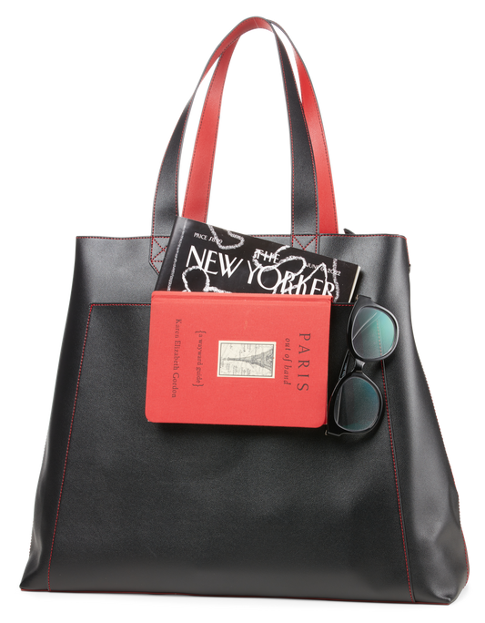 Rouge Noir Black 15" Laptop Tote With Sleeve - Francine Collections